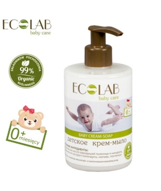 Krem-mydło dla dzieci od 0+ (bez silikonów, parabenów, barwników, syntetycznych konserwantów), 300ml - EC Lab Baby Care
